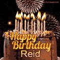 Chocolate Happy Birthday Cake for Reid (GIF)