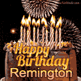 Chocolate Happy Birthday Cake for Remington (GIF)