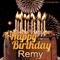 Chocolate Happy Birthday Cake for Remy (GIF)