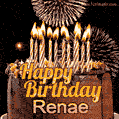 Chocolate Happy Birthday Cake for Renae (GIF)