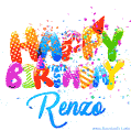 Happy Birthday Renzo - Creative Personalized GIF With Name