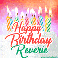 Happy Birthday GIF for Reverie with Birthday Cake and Lit Candles