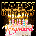 Reymond - Animated Happy Birthday Cake GIF for WhatsApp