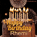 Chocolate Happy Birthday Cake for Rhemi (GIF)
