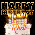 Rhett - Animated Happy Birthday Cake GIF for WhatsApp