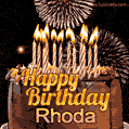 Chocolate Happy Birthday Cake for Rhoda (GIF)