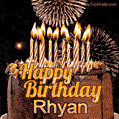 Chocolate Happy Birthday Cake for Rhyan (GIF)