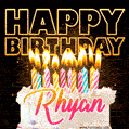 Rhyan - Animated Happy Birthday Cake GIF Image for WhatsApp
