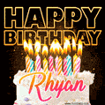 Rhyan - Animated Happy Birthday Cake GIF for WhatsApp