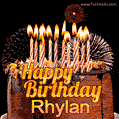Chocolate Happy Birthday Cake for Rhylan (GIF)