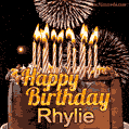 Chocolate Happy Birthday Cake for Rhylie (GIF)