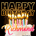 Richmond - Animated Happy Birthday Cake GIF for WhatsApp