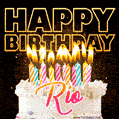 Rio - Animated Happy Birthday Cake GIF Image for WhatsApp