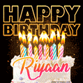 Riyaan - Animated Happy Birthday Cake GIF for WhatsApp