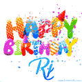 Happy Birthday Rj - Creative Personalized GIF With Name