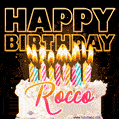 Rocco - Animated Happy Birthday Cake GIF for WhatsApp