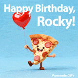 Fun animated Happy Birthday Rocky digital greeting card featuring a pizza character