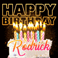 Rodrick - Animated Happy Birthday Cake GIF for WhatsApp