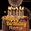 Chocolate Happy Birthday Cake for Roma (GIF)