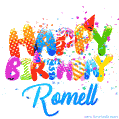 Happy Birthday Romell - Creative Personalized GIF With Name