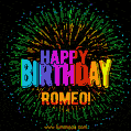 New Bursting with Colors Happy Birthday Romeo GIF and Video with Music