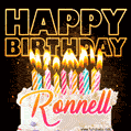 Ronnell - Animated Happy Birthday Cake GIF for WhatsApp
