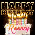 Rooney - Animated Happy Birthday Cake GIF for WhatsApp