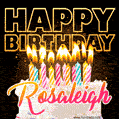 Rosaleigh - Animated Happy Birthday Cake GIF Image for WhatsApp