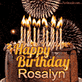 Chocolate Happy Birthday Cake for Rosalyn (GIF)