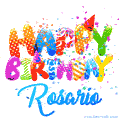 Happy Birthday Rosario - Creative Personalized GIF With Name