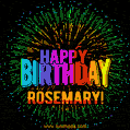 New Bursting with Colors Happy Birthday Rosemary GIF and Video with Music