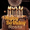 Chocolate Happy Birthday Cake for Rosita (GIF)