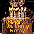 Chocolate Happy Birthday Cake for Rossy (GIF)