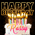 Rossy - Animated Happy Birthday Cake GIF Image for WhatsApp