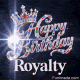 Shimmering animated card with a royal silver crown and bright light particles, custom-designed for Royalty.