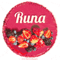 Happy Birthday Cake with Name Runa - Free Download