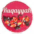 Happy Birthday Cake with Name Ruqayyah - Free Download