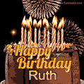 Chocolate Happy Birthday Cake for Ruth (GIF)