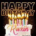 Ruxin - Animated Happy Birthday Cake GIF for WhatsApp