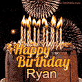 Chocolate Happy Birthday Cake for Ryan (GIF)