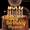 Chocolate Happy Birthday Cake for Ryane (GIF)