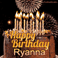 Chocolate Happy Birthday Cake for Ryanna (GIF)