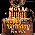 Chocolate Happy Birthday Cake for Rylea (GIF)