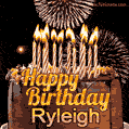 Chocolate Happy Birthday Cake for Ryleigh (GIF)