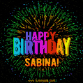 New Bursting with Colors Happy Birthday Sabina GIF and Video with Music