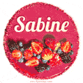 Happy Birthday Cake with Name Sabine - Free Download