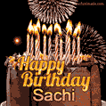 Chocolate Happy Birthday Cake for Sachi (GIF)