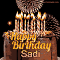 Chocolate Happy Birthday Cake for Sadi (GIF)