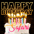 Safari - Animated Happy Birthday Cake GIF Image for WhatsApp