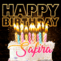 Safira - Animated Happy Birthday Cake GIF Image for WhatsApp